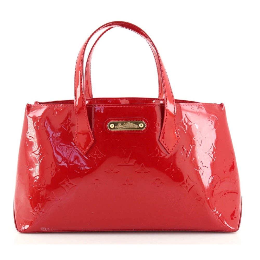 Louis Vuitton Wilshire Handbag Monogram Vernis PM Red